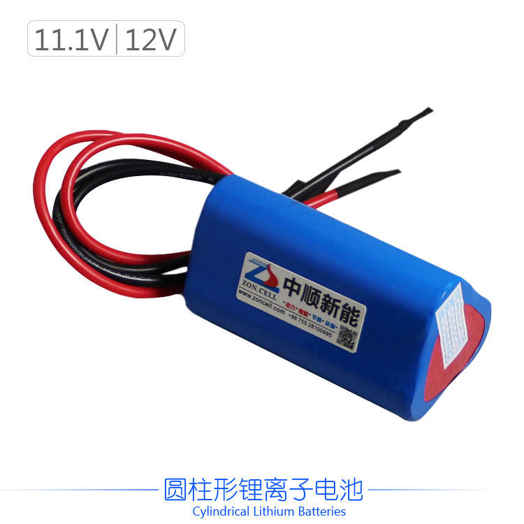 监控设备加热器广场舞音箱烟雾报警器18650圆柱锂电池组12V 10.8V