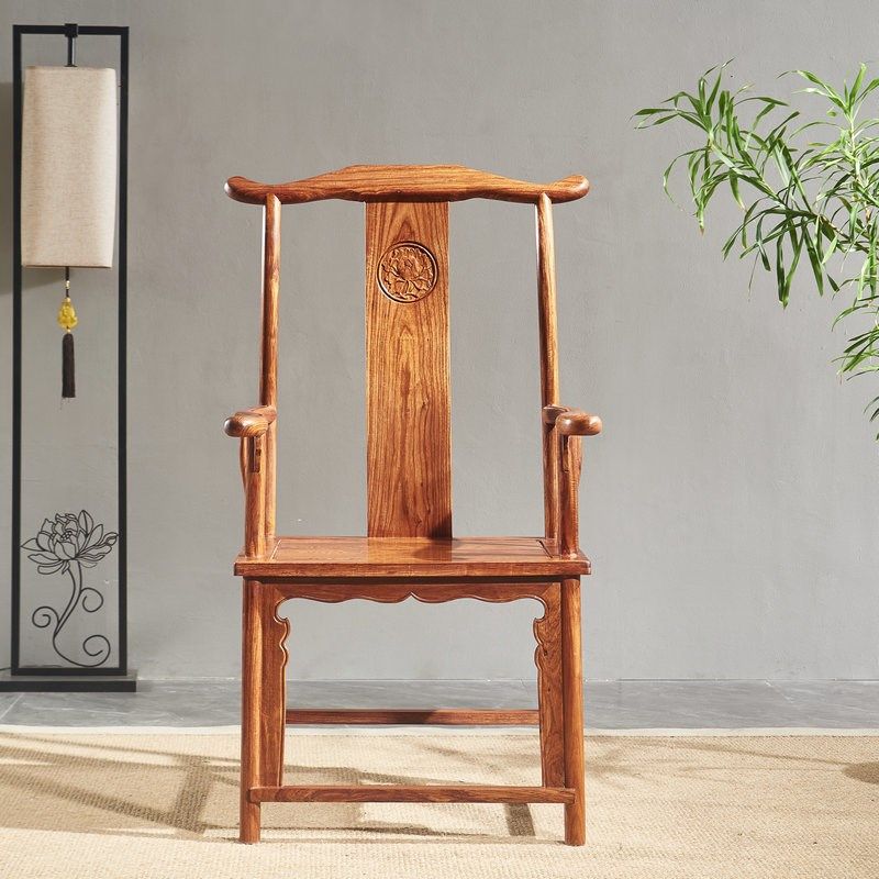 红木刺猬紫檀椅子中官帽大官帽椅圈椅主人椅卷书椅餐椅办公椅实木