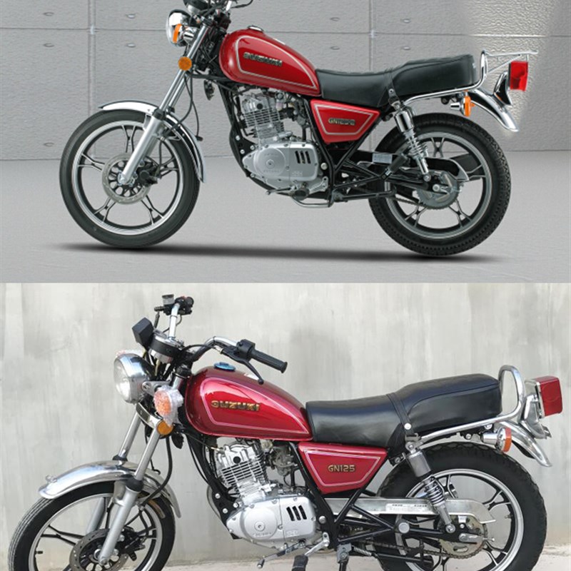 适用铃木GN125摩托车复古改装 国产125太子尾翼拉手货架扶手尾架