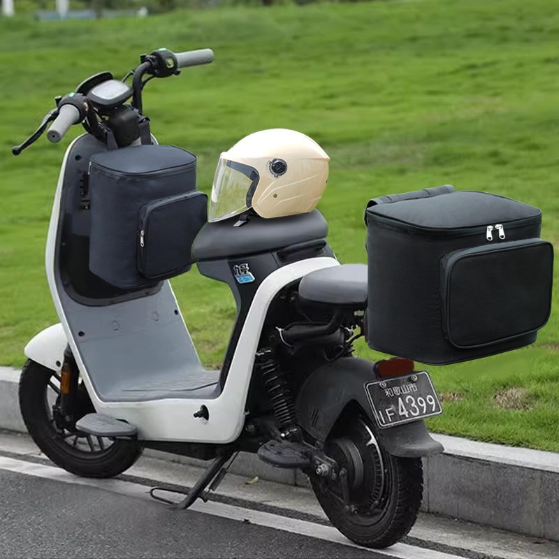 放头盔冬款全盔特大号后挂包电动摩托车储物包后尾包爱玛九号台铃