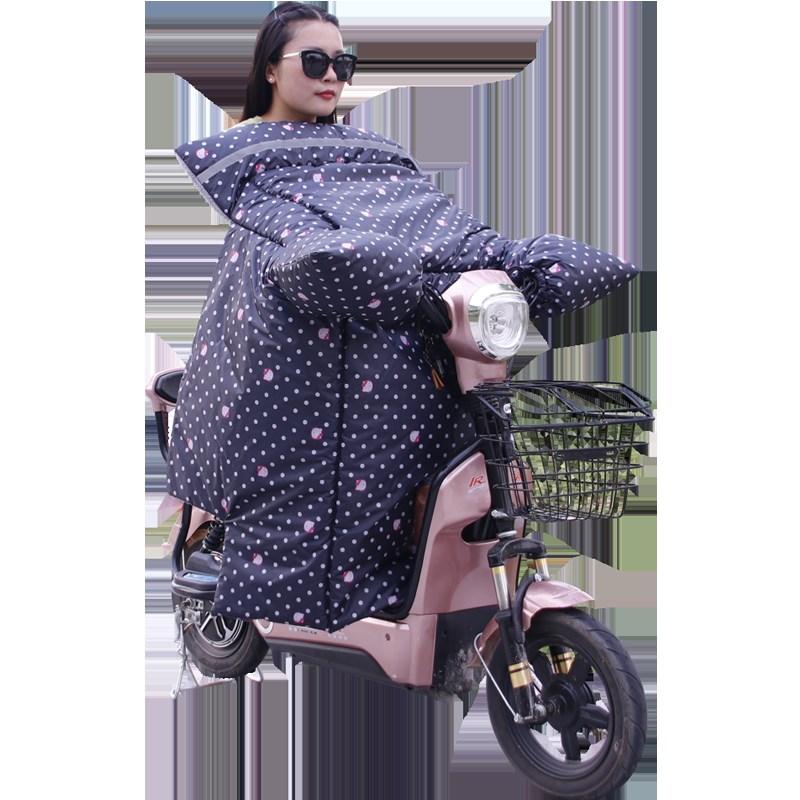 冬季加厚加绒小电动摩托车防寒保暖防水冬天连体电瓶自行车挡风被