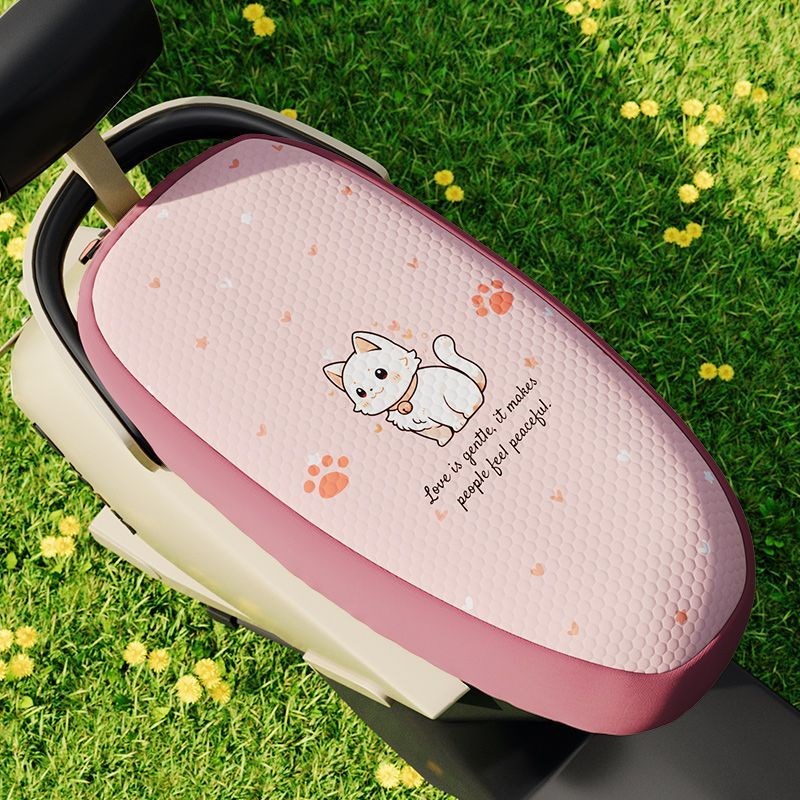 夏季奶油风冰丝电动车座套2025新款爱玛雅迪通用全包适气坐垫套罩