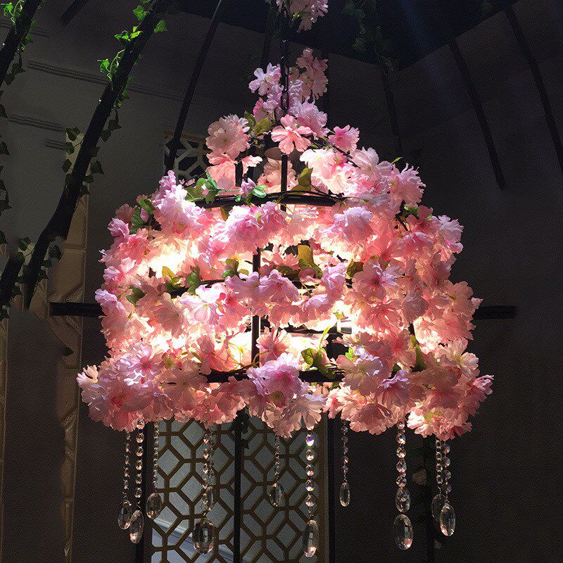 广东中山古镇繁花酒吧大吊灯音乐酒馆花草装饰吊灯创意植物餐厅清