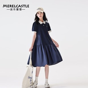 女童连衣裙夏季2024新款洋气韩版儿童大童女孩初中生夏装公主裙子