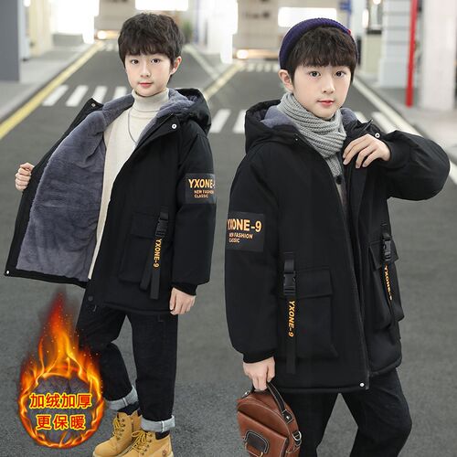 男童冬季棉衣加绒加厚小孩棉服保暖外套2024新款儿童男孩棉袄冬装