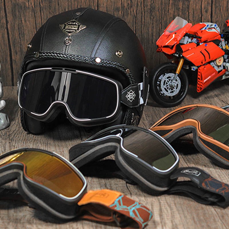 复古机车风镜哈雷摩托车骑行防尘防风镜可佩戴眼镜防紫外线护目镜