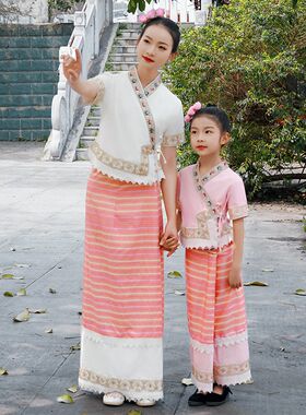 新款傣族儿童服装女西双版纳女童摄影服饰民族风套装儿童旅游拍照