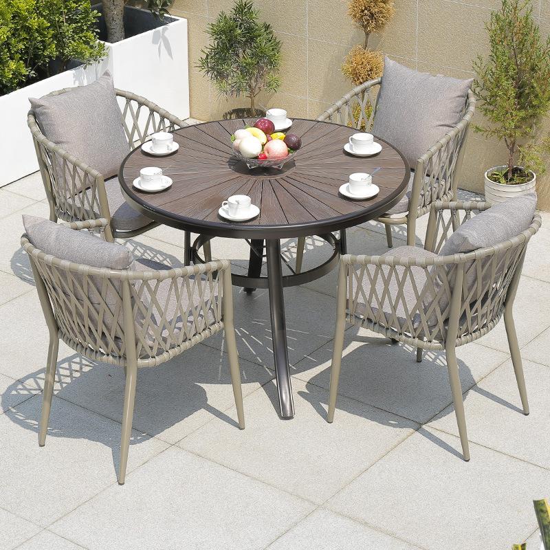 北欧户外桌椅室外庭院长桌别墅露台露天阳台花园现代休闲组合防水