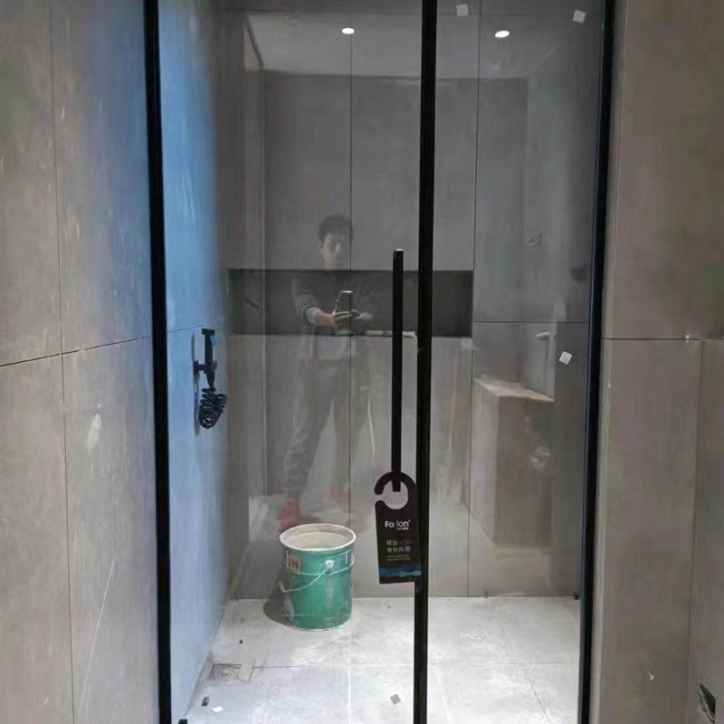 杭州淋浴房定制干湿分离玻璃移门不锈钢网红极简一体式整体洗澡间