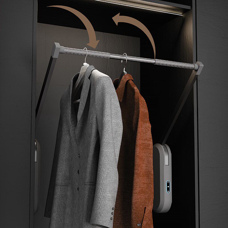 衣柜智能升降晾衣架衣帽间自动下拉伸缩挂衣杆语音遥控上升挂衣器