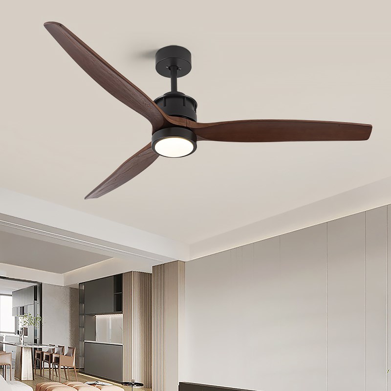 美式复古家用吊扇灯中古客厅实木风扇大风力餐厅米家智能电风扇灯