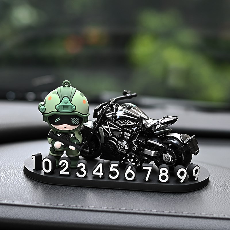 特种兵立体临时停车号码牌移车挪车电话牌汽车装饰车载高级感摆件