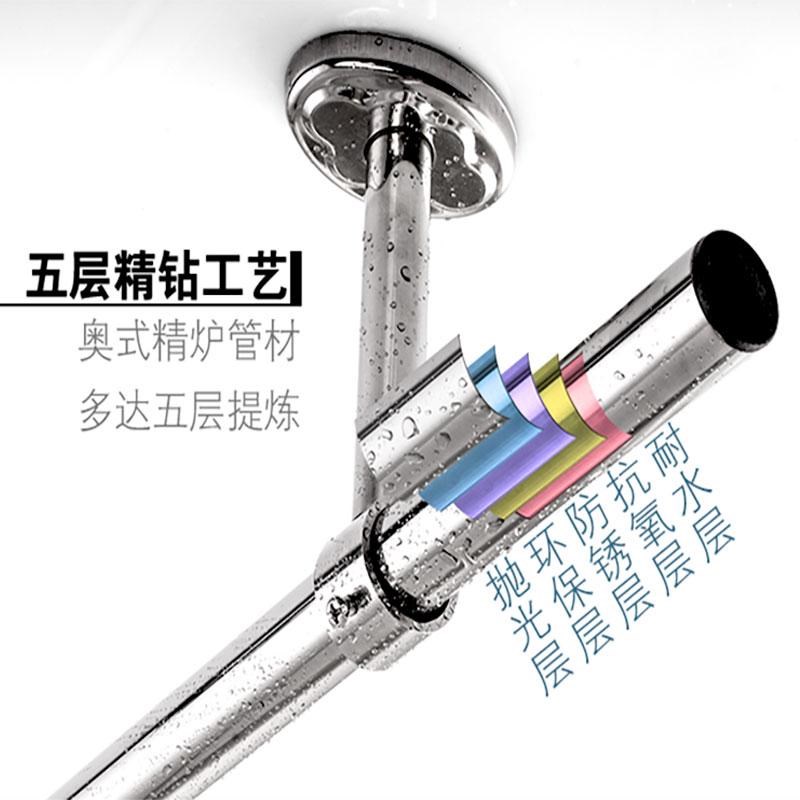 晾衣杆阳台固定式顶装防风家用上下双层凉衣捍不锈钢波浪304悬挂