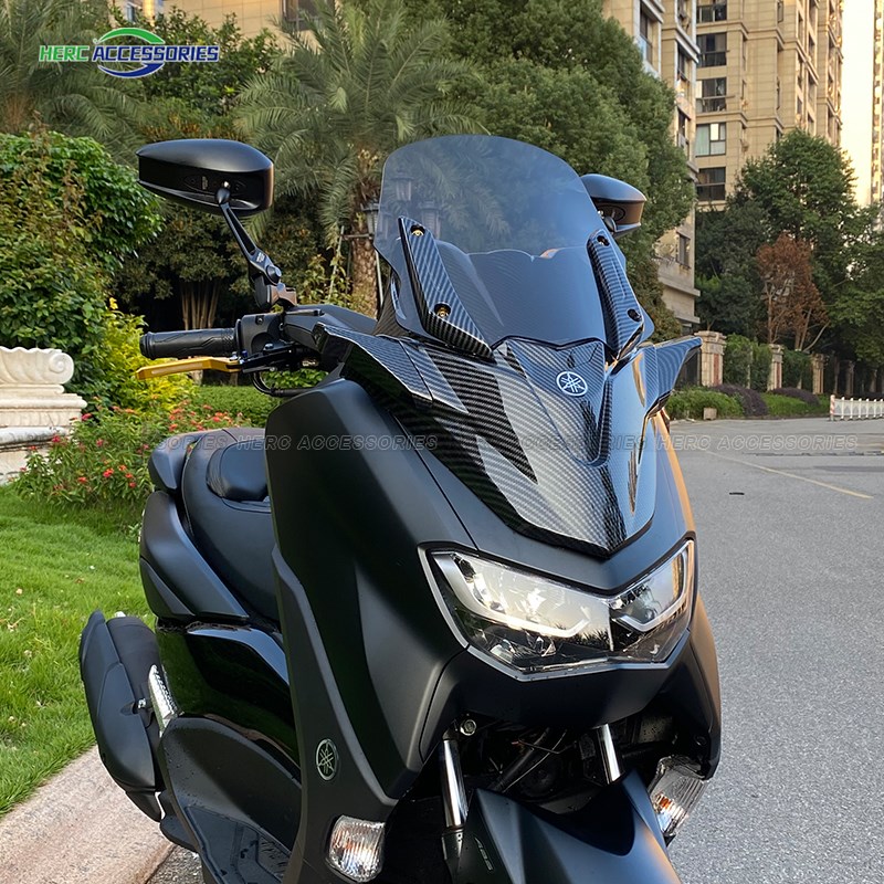 适用20-24款雅马哈NMAX改装一代TMAX前脸风挡 高挡风 前置后视镜