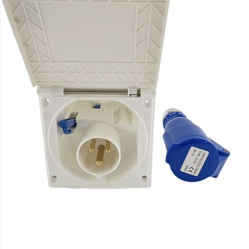 房车市电接线盒16A拖车拖挂改装配件外接电源220V取电充电插座盒