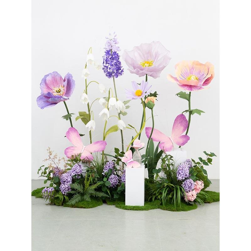 假花仿真花装饰高级巨型花朵展厅橱窗造景纸花仿生绿植花丛摆件
