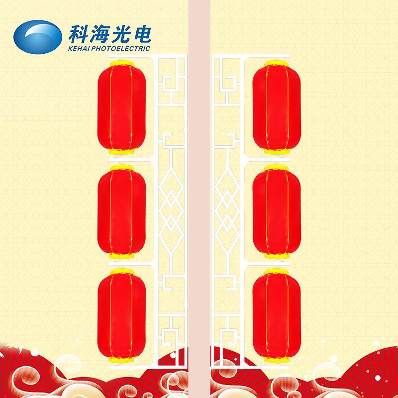 LED灯笼串厂家销售发光路灯挂饰城市亮化灯笼景观灯