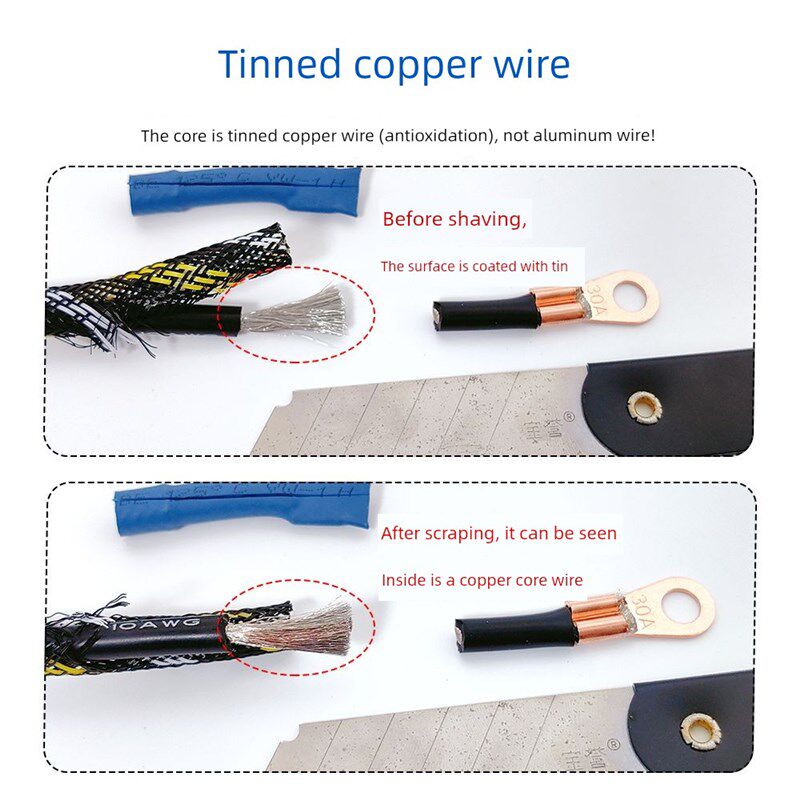 电动汽车陶瓷肘塞大功率放电10平耐高温镀锡铜锂电池电源线