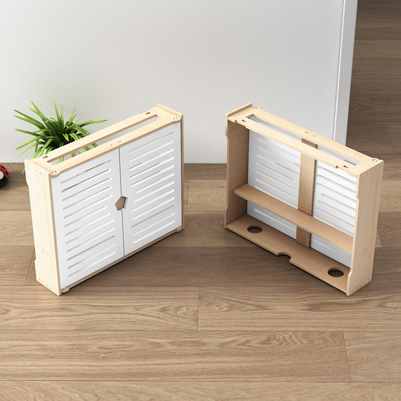 路由器收纳盒壁挂墙光猫插排电线板wifi置物架子多媒体弱电箱遮挡