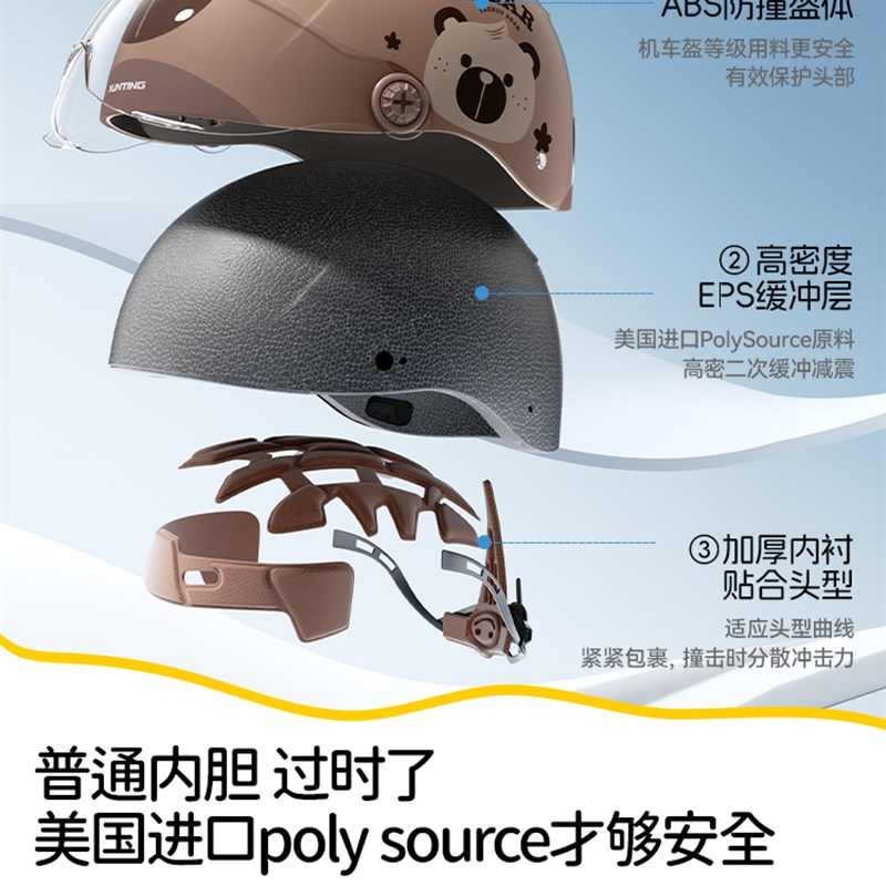 3C认证儿童头盔男女孩3到12岁宝宝超轻夏季电动摩托车轻便安全盔