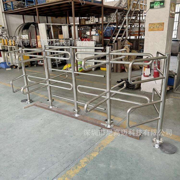 手推单向门十字旋转闸出入口门禁器手推半高转门超市入口感应摆闸