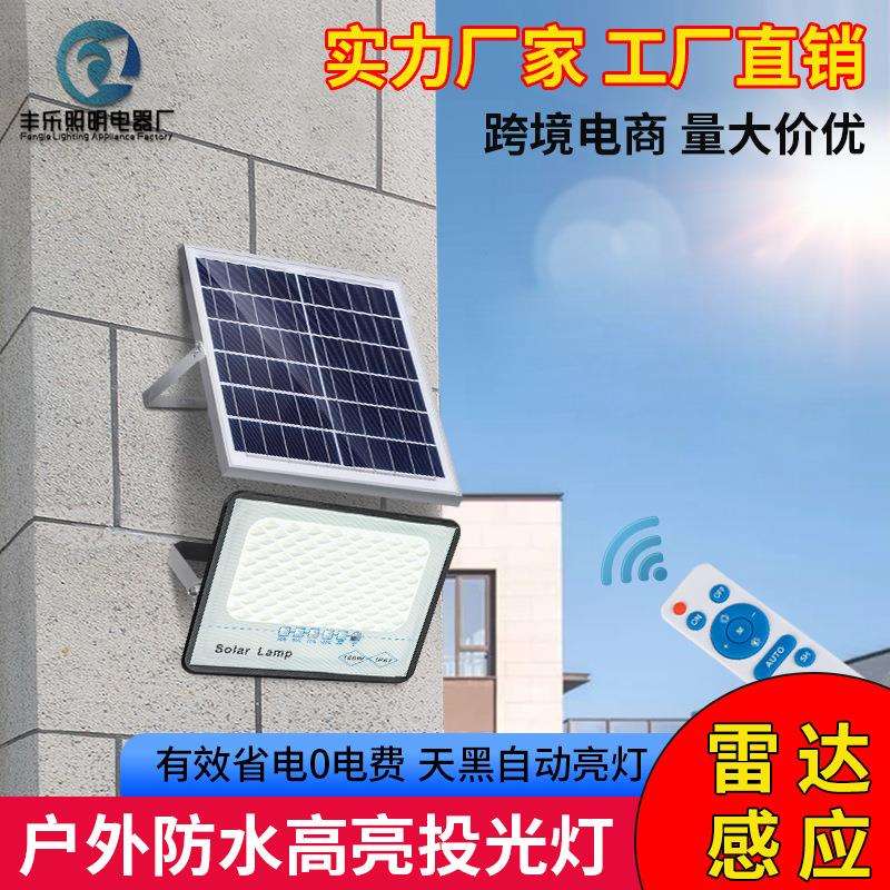 太阳能家用户外庭院路灯投光灯遥控定时灯具超亮照明灯全自动