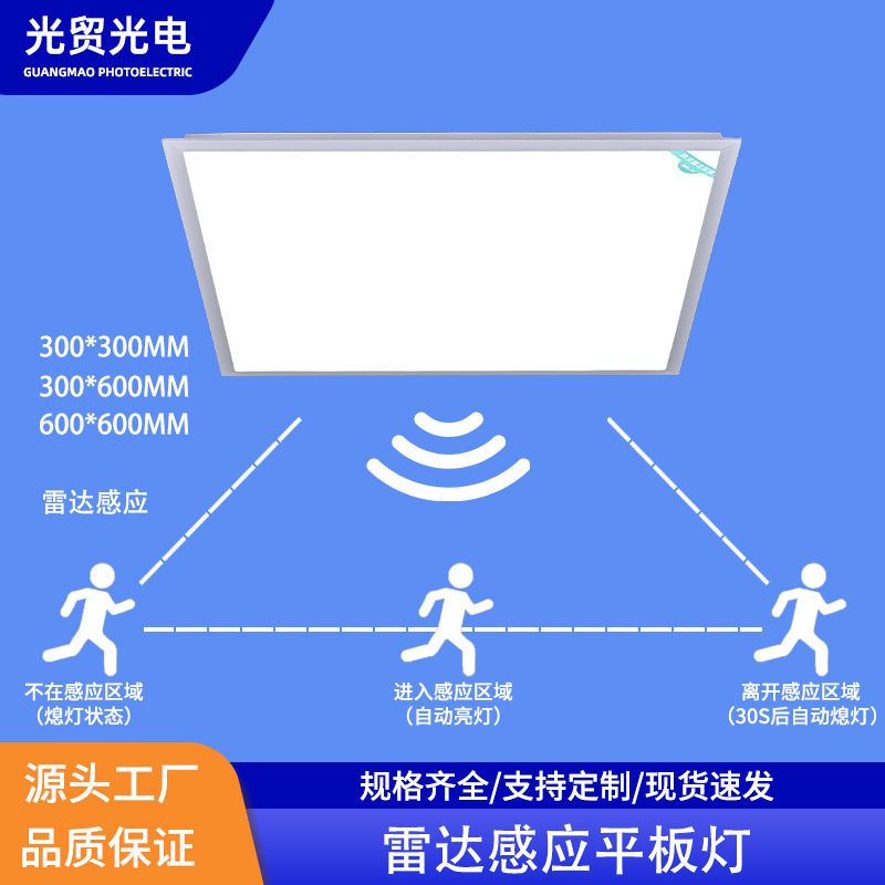 LED雷达感应侧发光平板灯