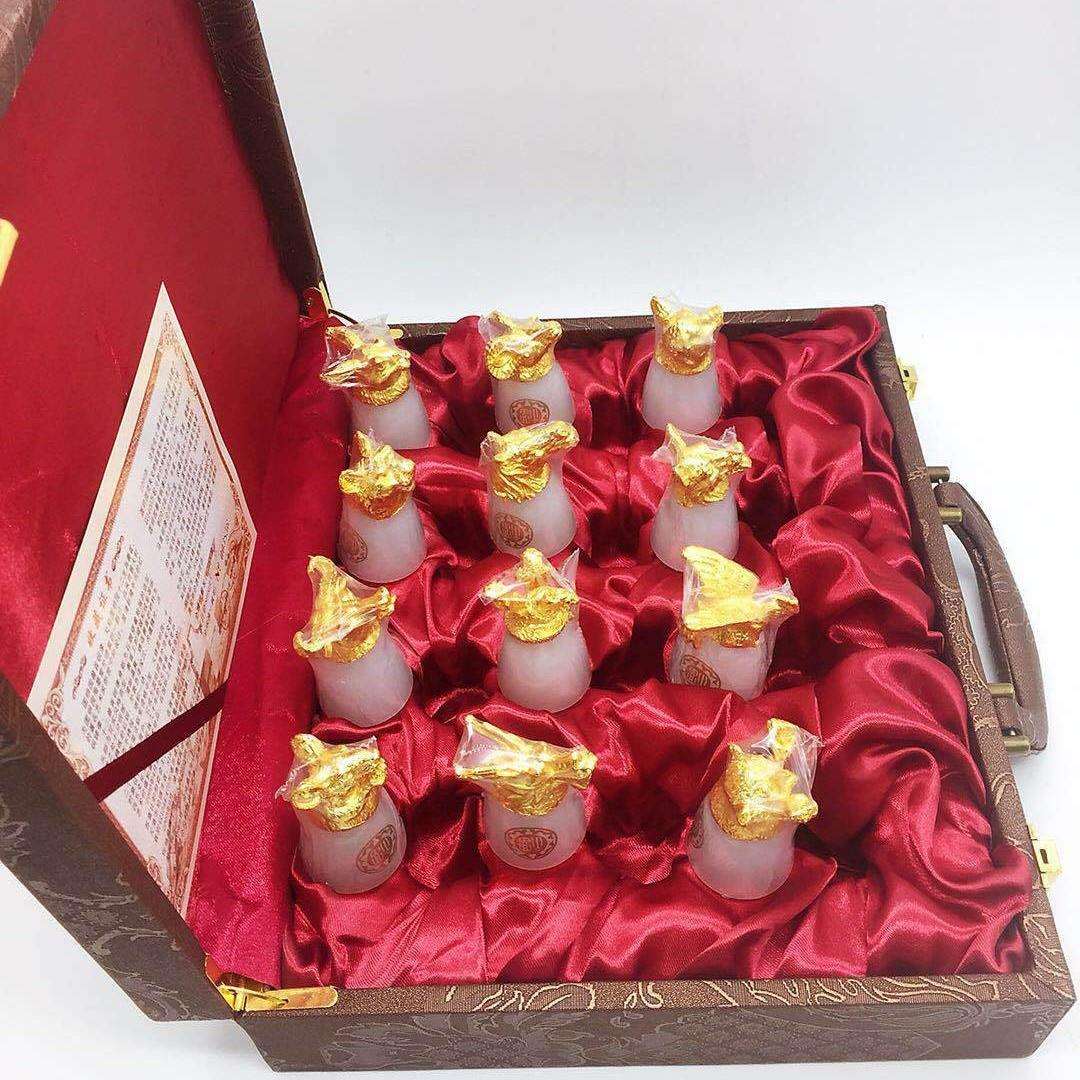 十二兽首玉酒杯生肖酒杯 12生肖套装圆明园十二生肖酒杯套