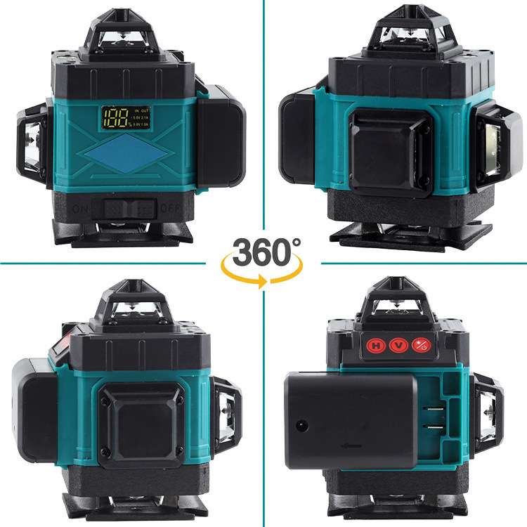 4D   16线水平仪高精准精度 自动调平绿光铺地贴地贴墙仪装修器