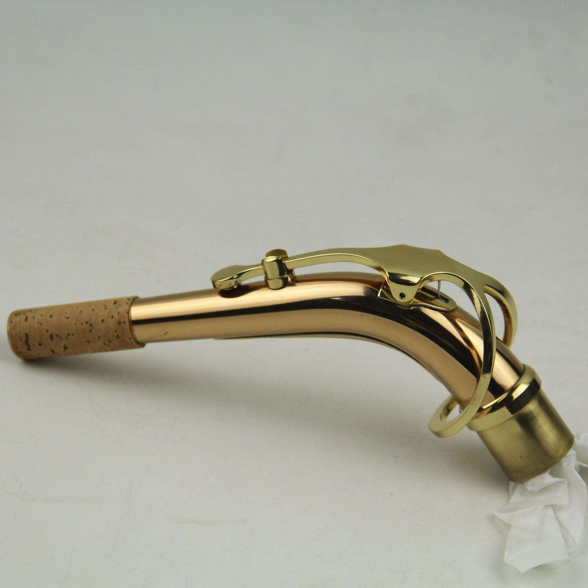降E中音萨克斯弯脖脖管 高档磷铜 二节萨克斯配件漆金练习