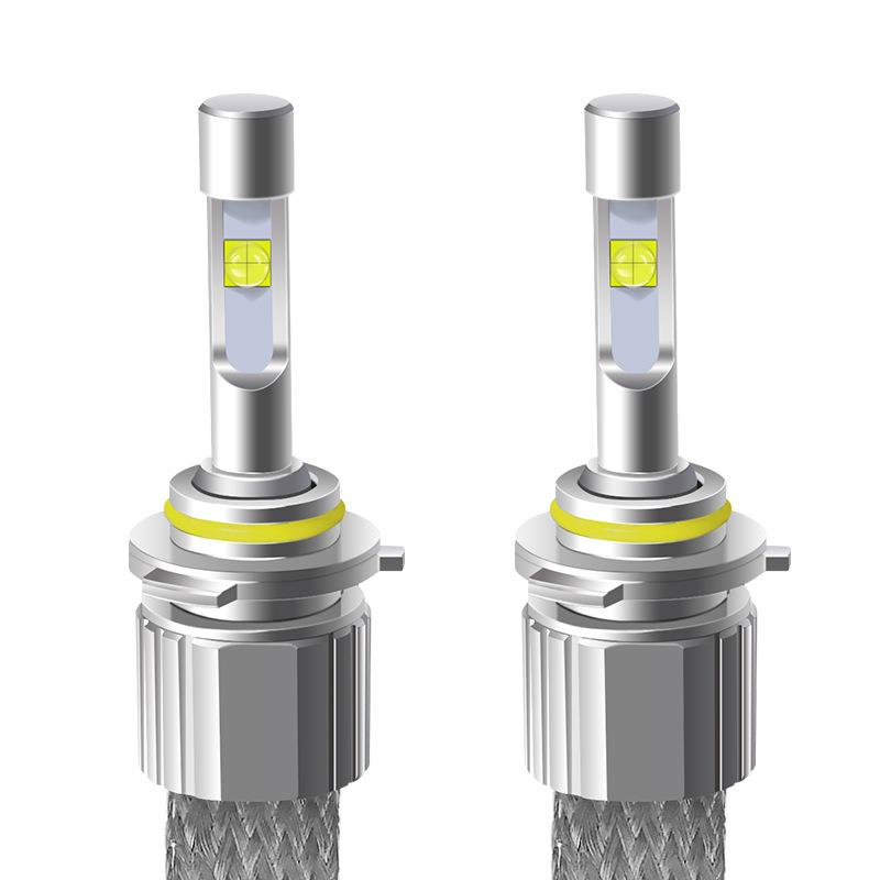汽车LED大灯4300k带透镜XHP50科瑞灯珠 编织带 铝带散热超亮H4 H7