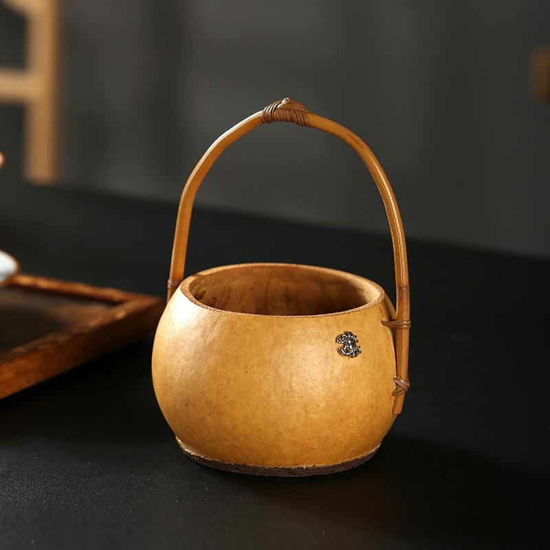 创意手工竹编葫芦提篮小筐收纳竹子竹篮点心盒茶具收纳篮子