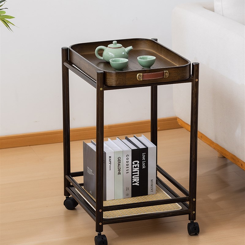 中古小推车床头置物架移动茶几沙发侧边柜棋牌室茶水架多层收纳架