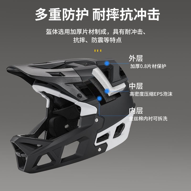 跨境新款山地车越野头盔竞速比赛速降成人全盔自行车骑行头盔