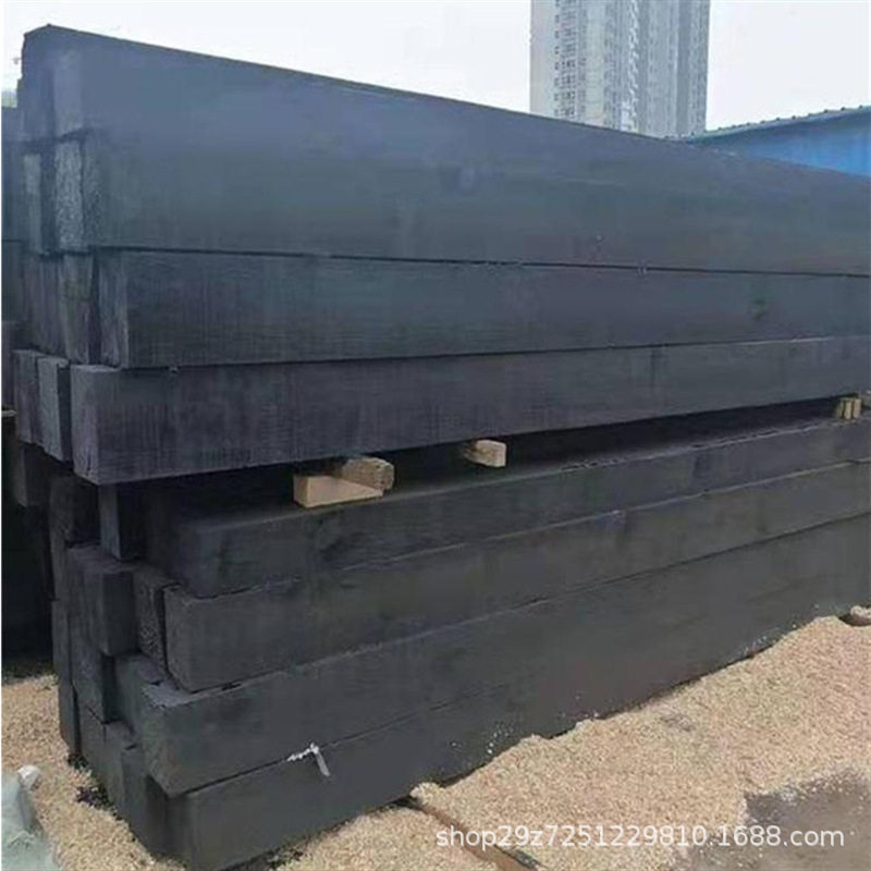 枕木工地用防腐油浸枕木步道防腐旅游油浸旧枕木高温蒸煮矿用枕木
