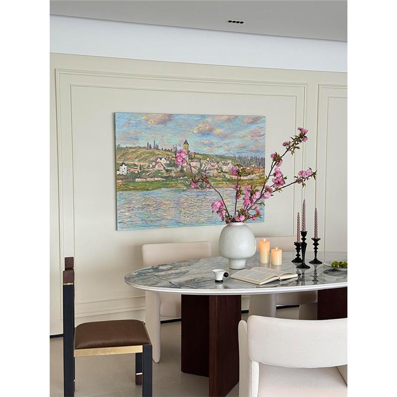 奶油风小众艺术莫奈风景客厅装饰画卧室餐厅现代壁画玄关走廊挂画