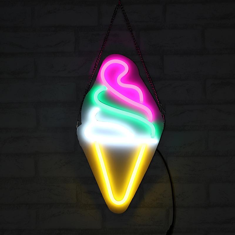 东阳LED霓虹灯字母发光管广告牌43*23cm 冰淇淋广告牌牌