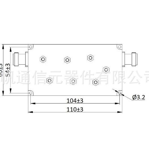 3300-3800MHz 100W 0.5dB插损 1.3驻波 射频滤波器 N母型接口