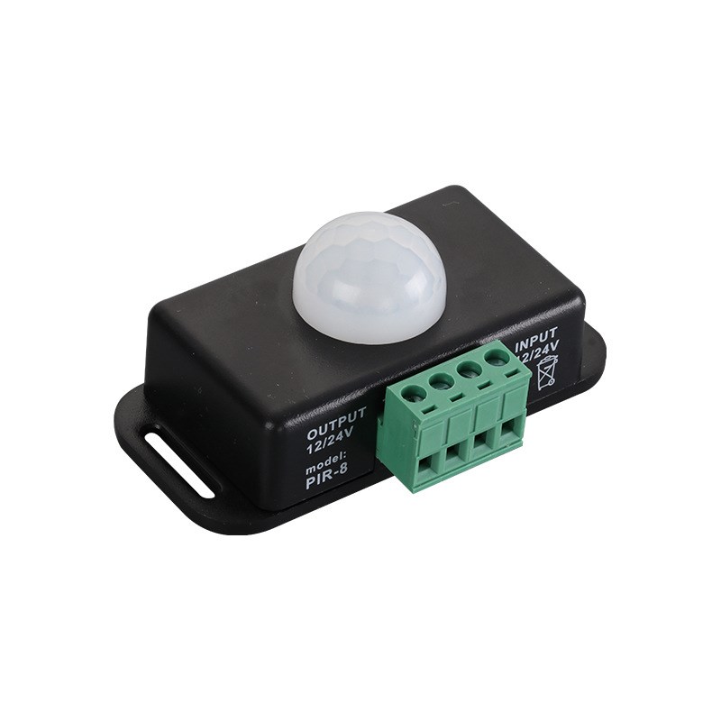 人体红外感应开关12V24V人体接近开关延时可调LED灯带楼道感应器