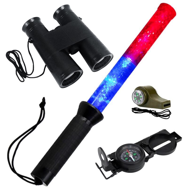 儿童交通LED指挥棒交警道路指挥信号警示灯红蓝爆闪对讲机