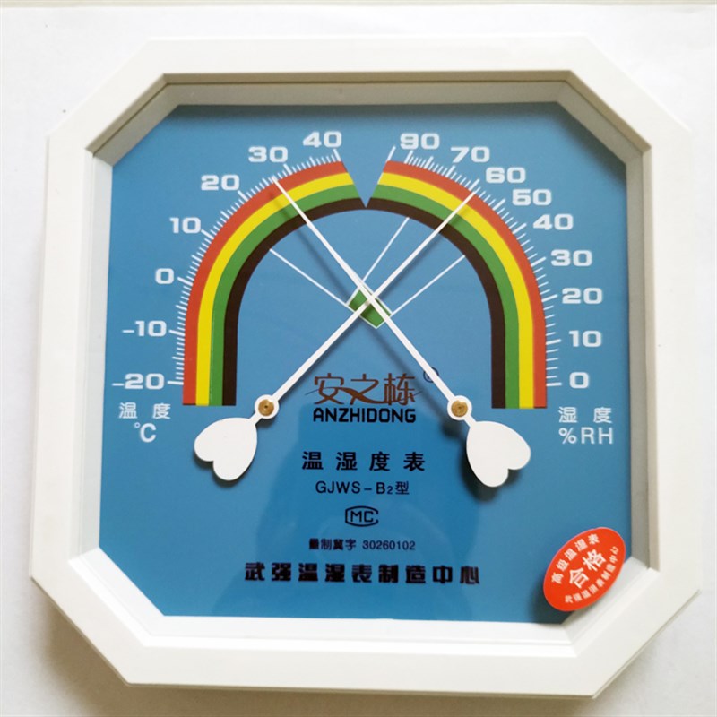 武强安之栋GJWS-B2温湿度表温度计湿度计大八角准确包检医药仓库