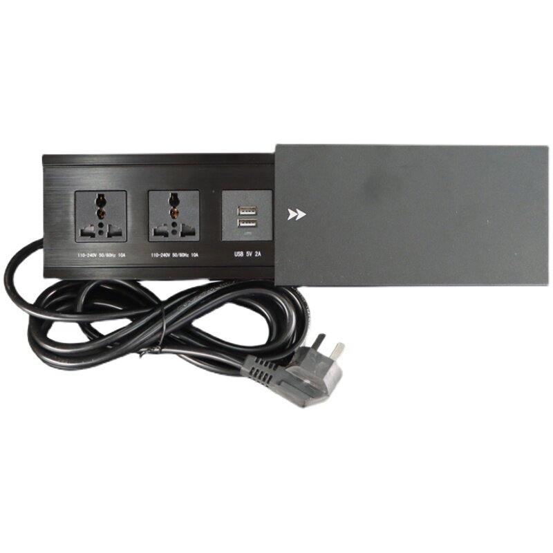 桌面嵌入式插座多功能隐藏式台面滑盖式排插岛台无线充电餐桌家用