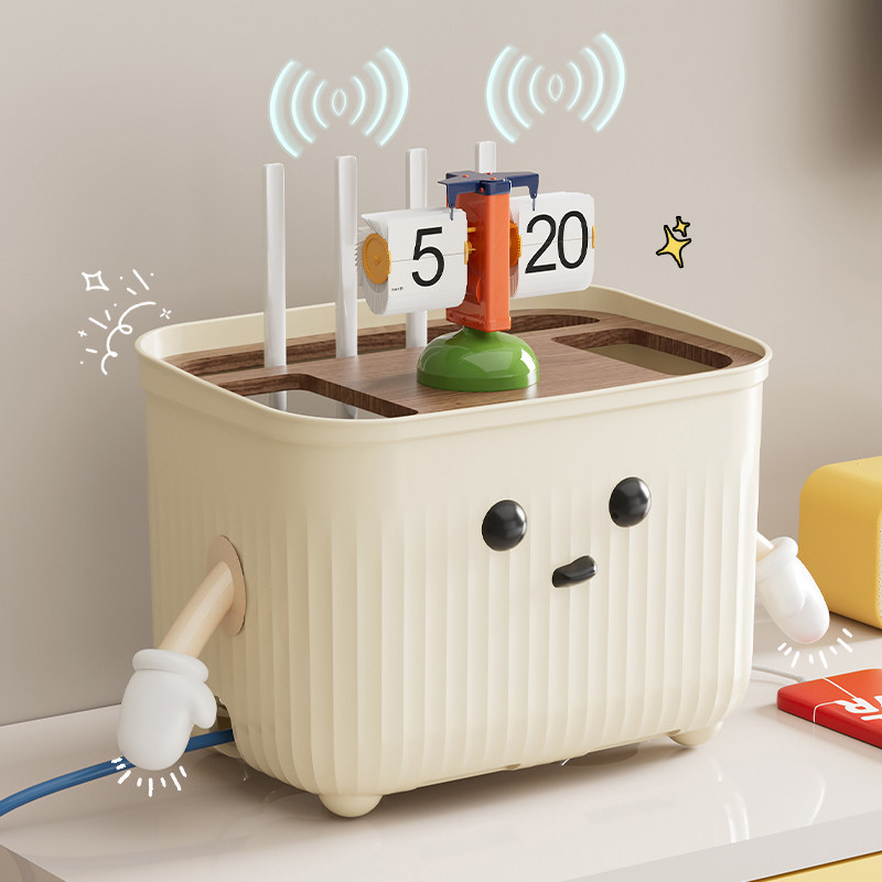 路由器收纳盒wifi置物架客厅家用光猫插线板电线高效收纳整理神器