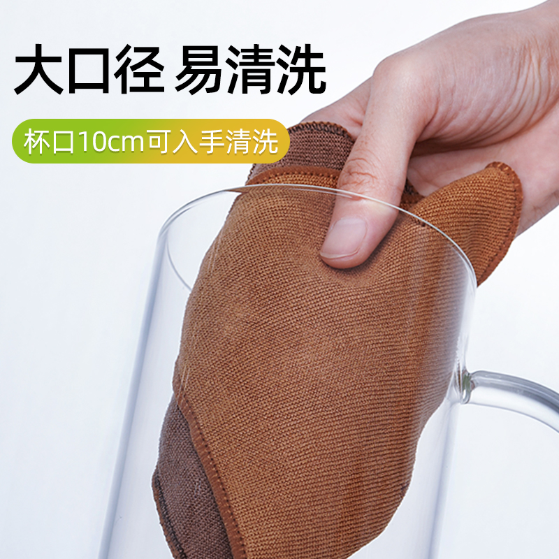 玻璃杯茶杯1000ml大容量透明水杯家用喝水杯子男办公室超带盖带把