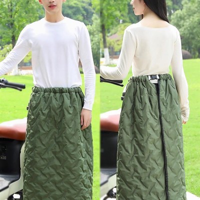 秋冬电动车挡风被摩托骑车保暖护膝防水加厚加绒半身裙防风裙男女