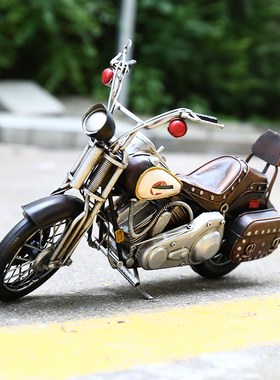 复古老式BM摩托车摆件创意商场橱窗工艺装饰品拍摄道具摆设