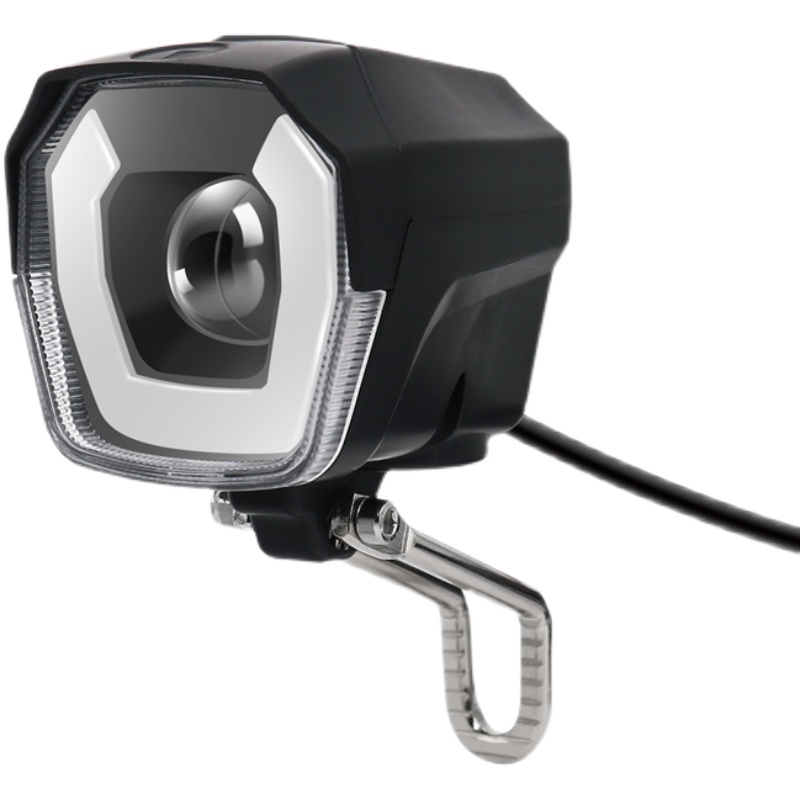 代驾车灯电动锂电车led大灯带喇叭折叠滑板车前置灯24v36v48v通用