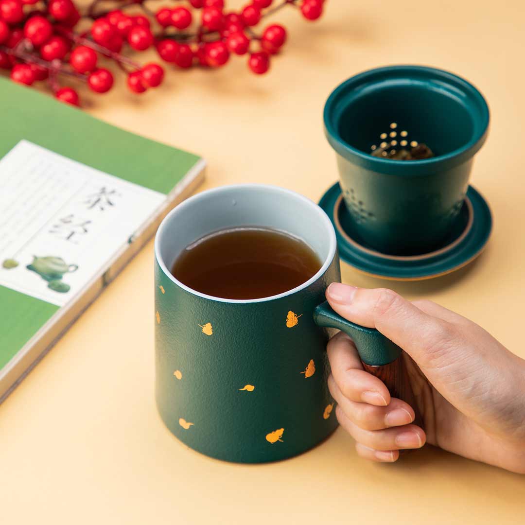 上新了故宫 碧海青心陶瓷泡茶杯茶漏杯便携实用水杯创意杯子礼品