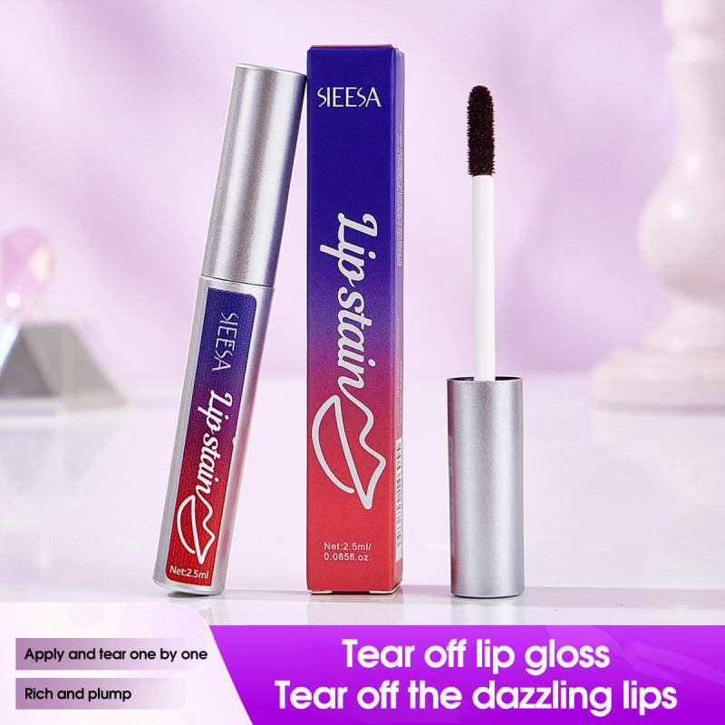 SIEESA跨境欧美撕拉唇釉持久不掉色不沾杯雾面哑光口红唇彩全英文