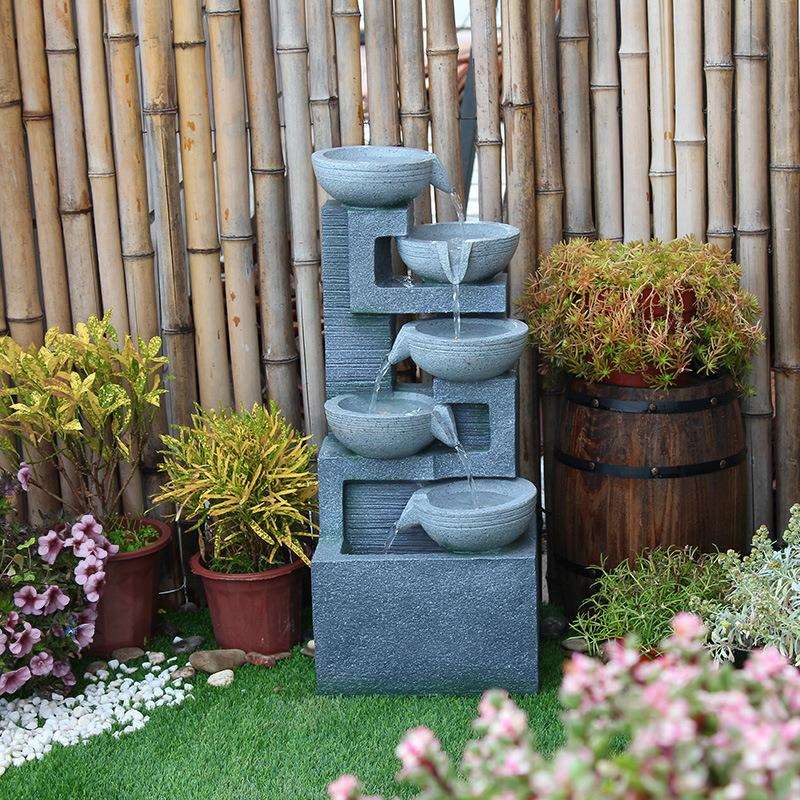 流水器欧式流水摆件家装家居装饰品风水球树脂工艺品出口